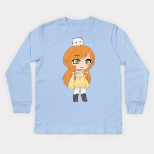 Gacha Life Series - Katie chan and her cat Kids Long Sleeve T-Shirt